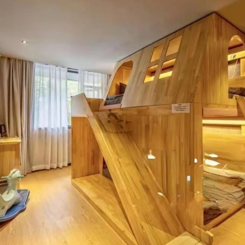 Bunk Bed With Stairs And Slide - Letto a Castello in Legno Massello