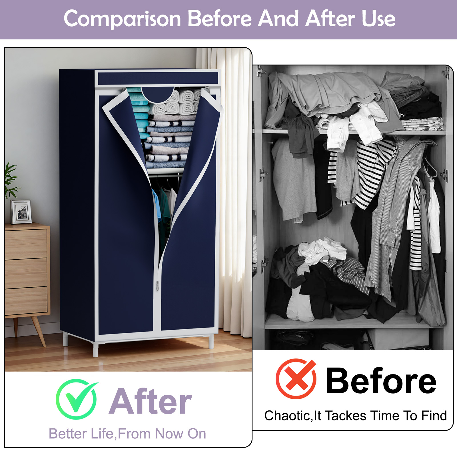 Armadio Portatile in Tessuto c - Wardrobe Closet Portable Fabric Cover recensione e prezzo