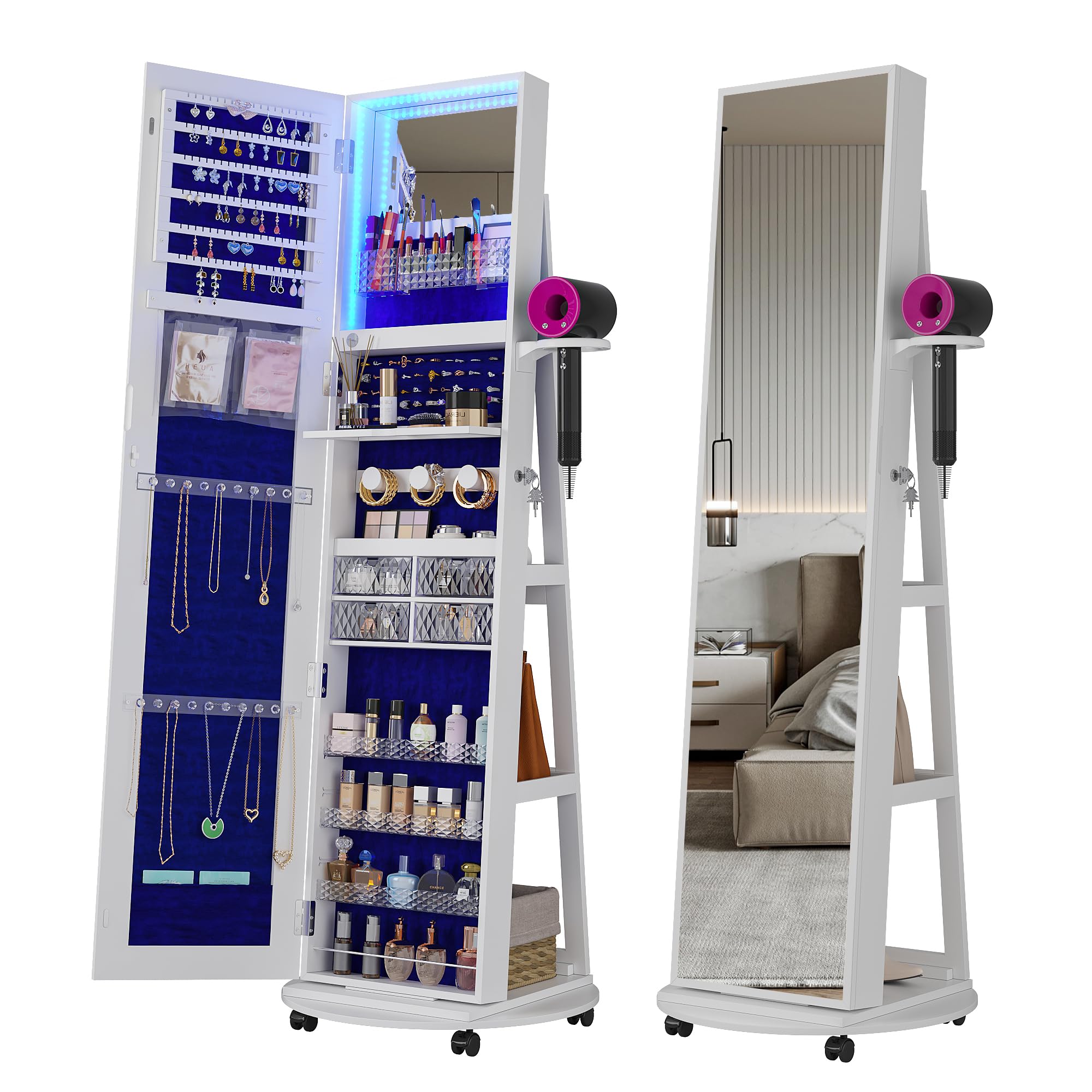 360 °   Armadio Portagioie Gir - Full Length Mirror Jewelry Armoire recensione e prezzo