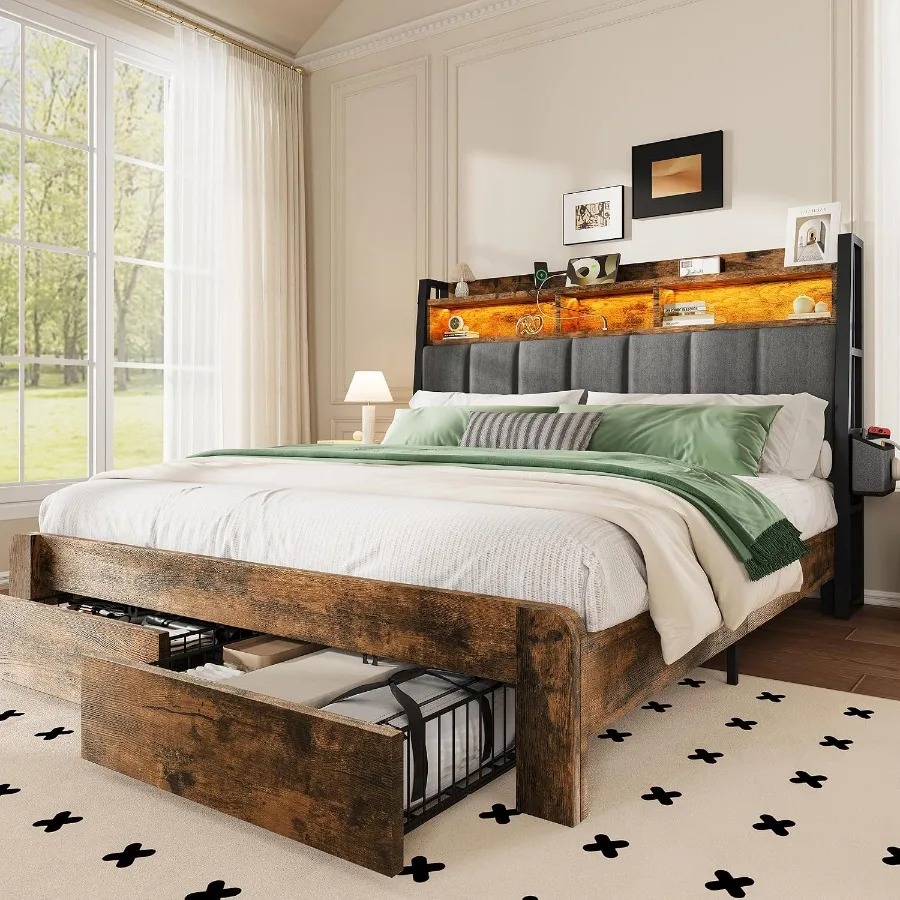 Struttura per letto matrimonia - King Size Bed Frame With Storage Drawers recensione e prezzo