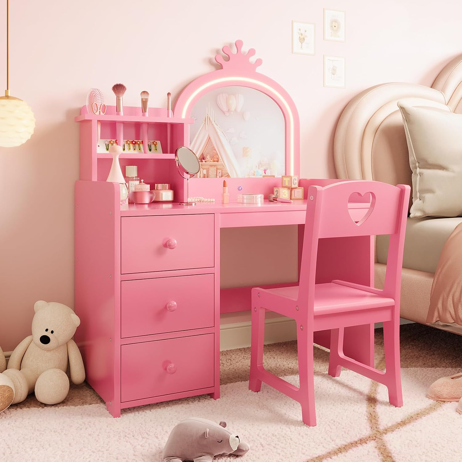 Tavolino da trucco per bambini - Dressing Table Vanity With Lighted Mirror recensione e prezzo