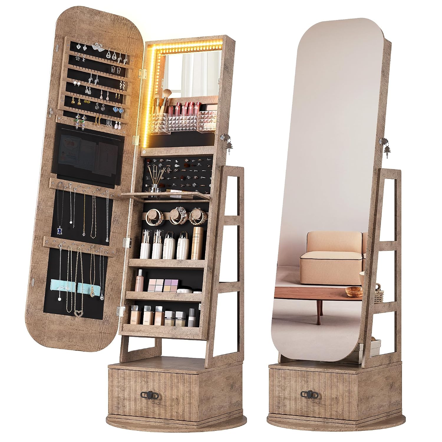Organizzatori per gioielli con - Full Length Mirror Jewelry Armoire recensione e prezzo