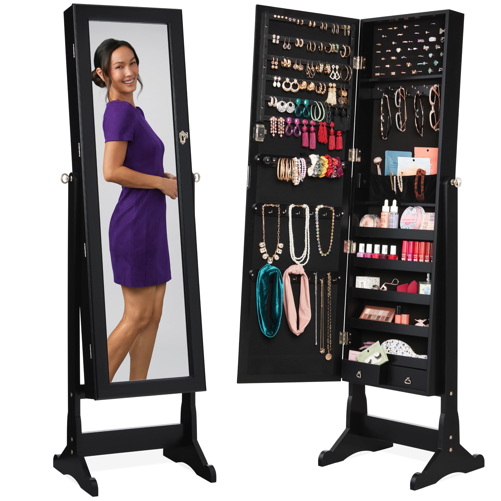 Mobile portaoggetti per gioiel - Full Length Mirror Jewelry Armoire recensione e prezzo