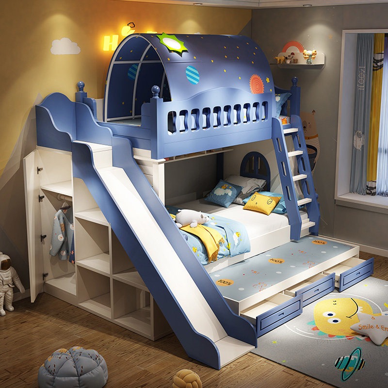 Letto a castello per bambini,  - Bunk Bed With Stairs And Slide recensione e prezzo