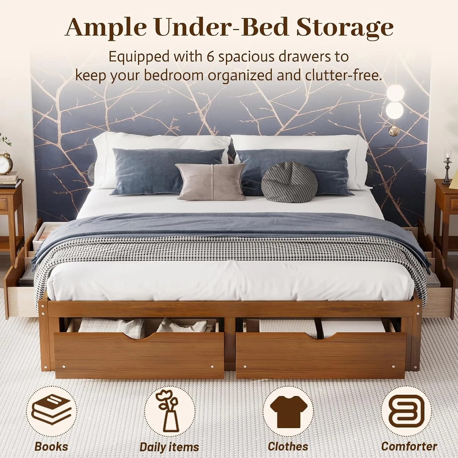 Struttura letto minimalista in - King Size Bed Frame With Storage Drawers recensione e prezzo