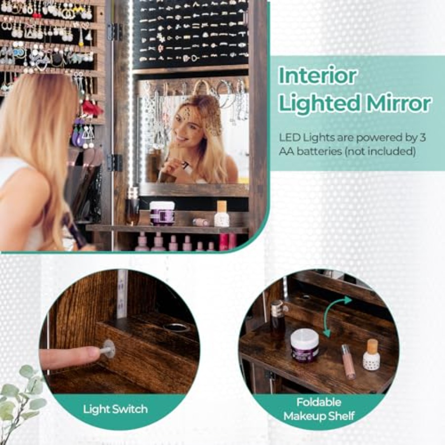 Armadio per gioielli con 47 LE - Full Length Mirror Jewelry Armoire recensione e prezzo