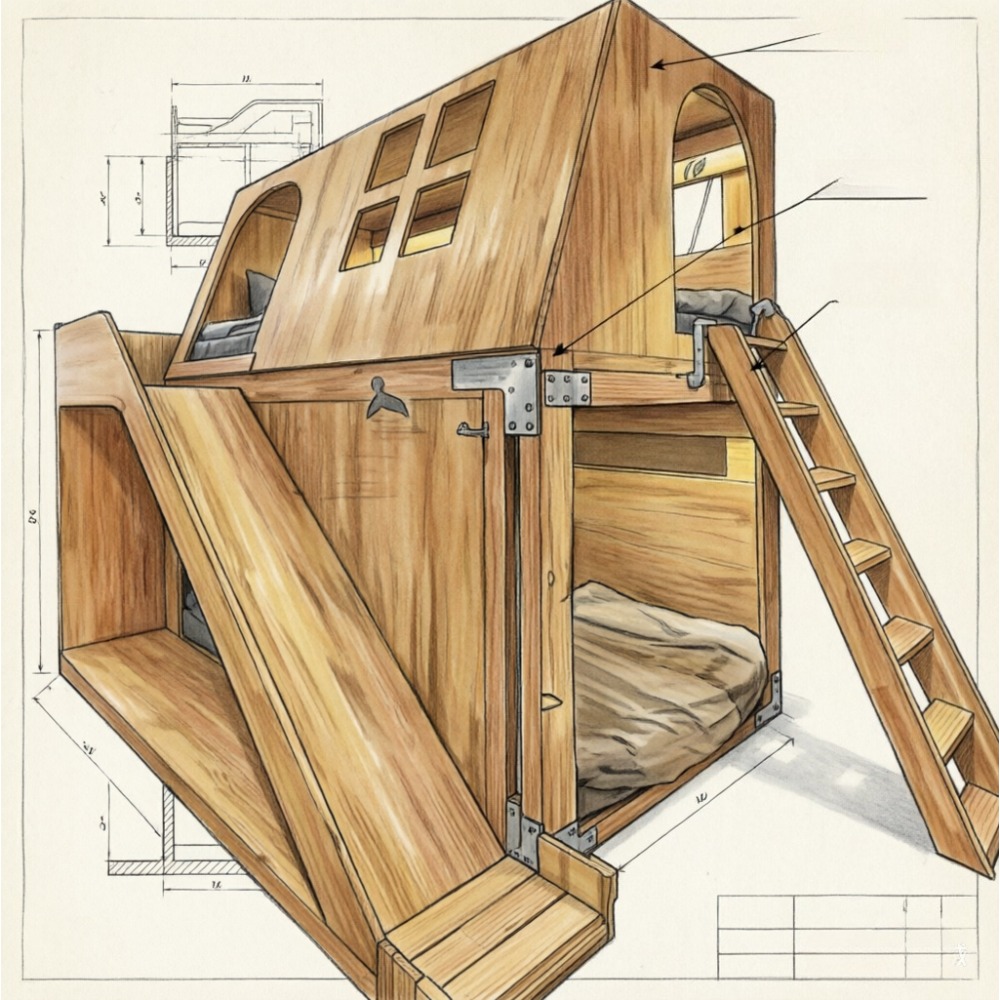 Letto a Castello in Legno Mass - Bunk Bed With Stairs And Slide recensione e prezzo